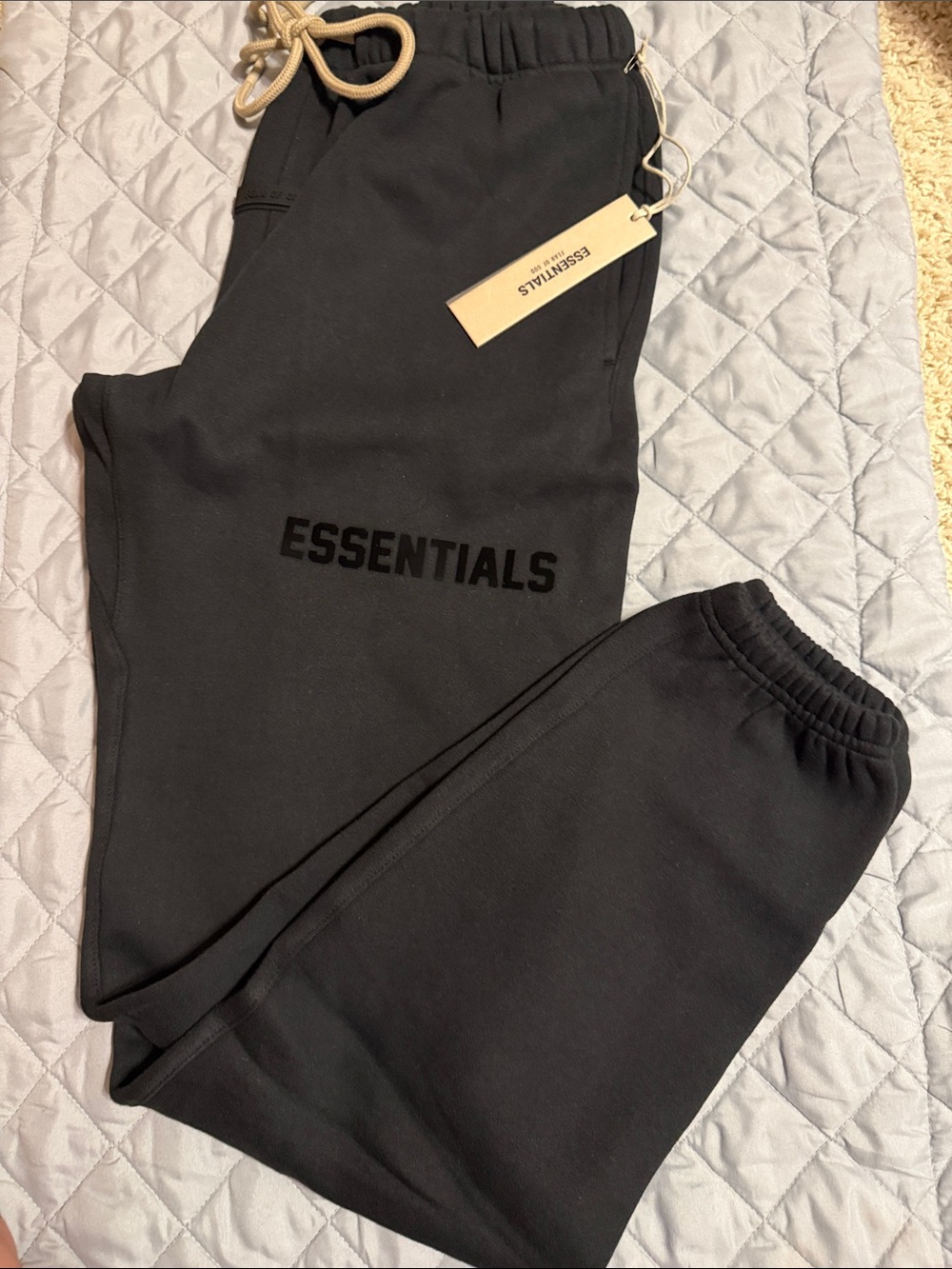 Essentials Fear of God Men's Black Jogger Sweatpants with Logo
